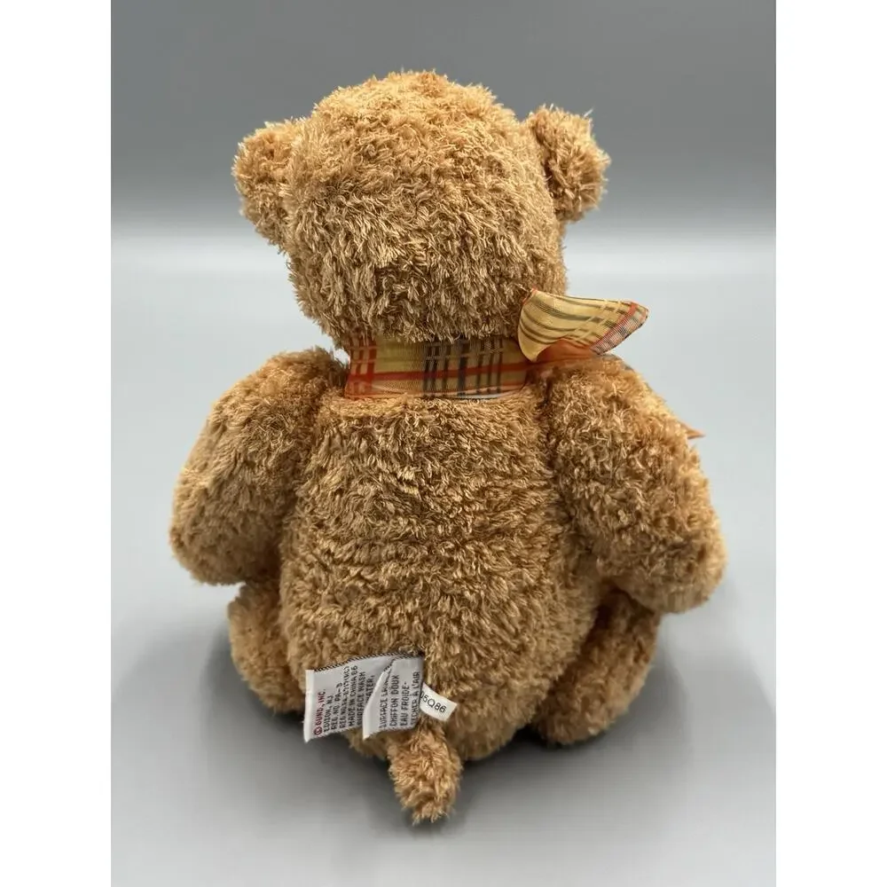 Gund Pookie Bear W/ Plaid Ribbon Bow #43128 Plush 11” Stuffed Teddy Animal